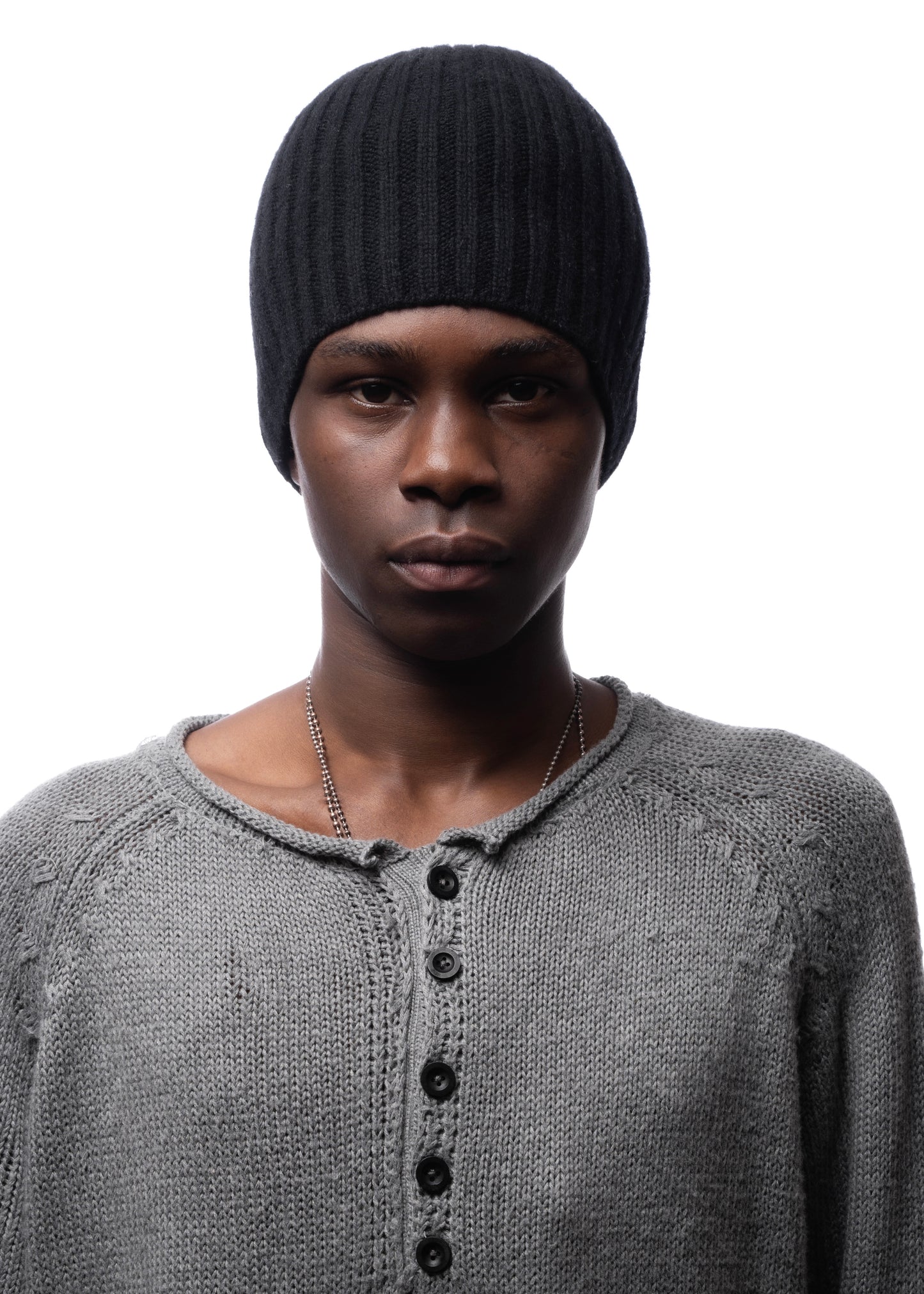 RIBBED WOOL BEANIE BLACK