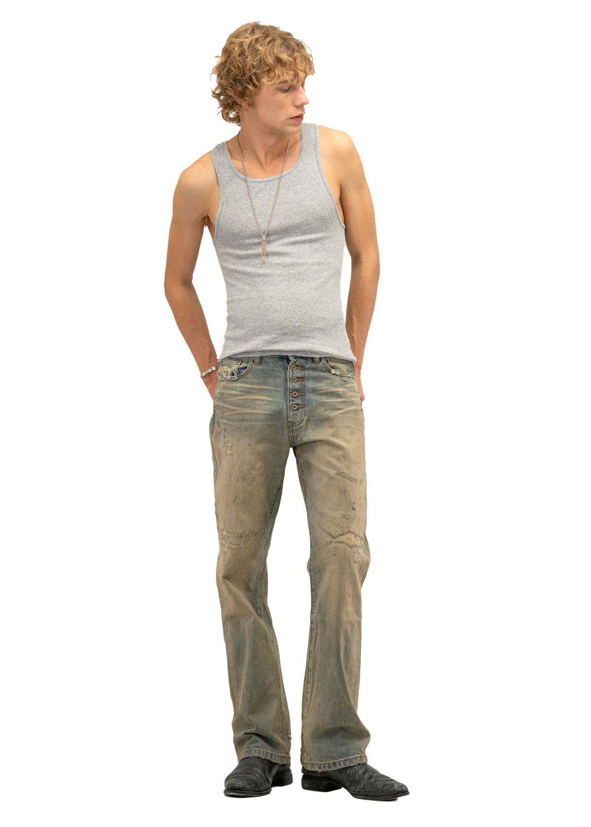 REPAIRED DUST BOOTCUT DENIM