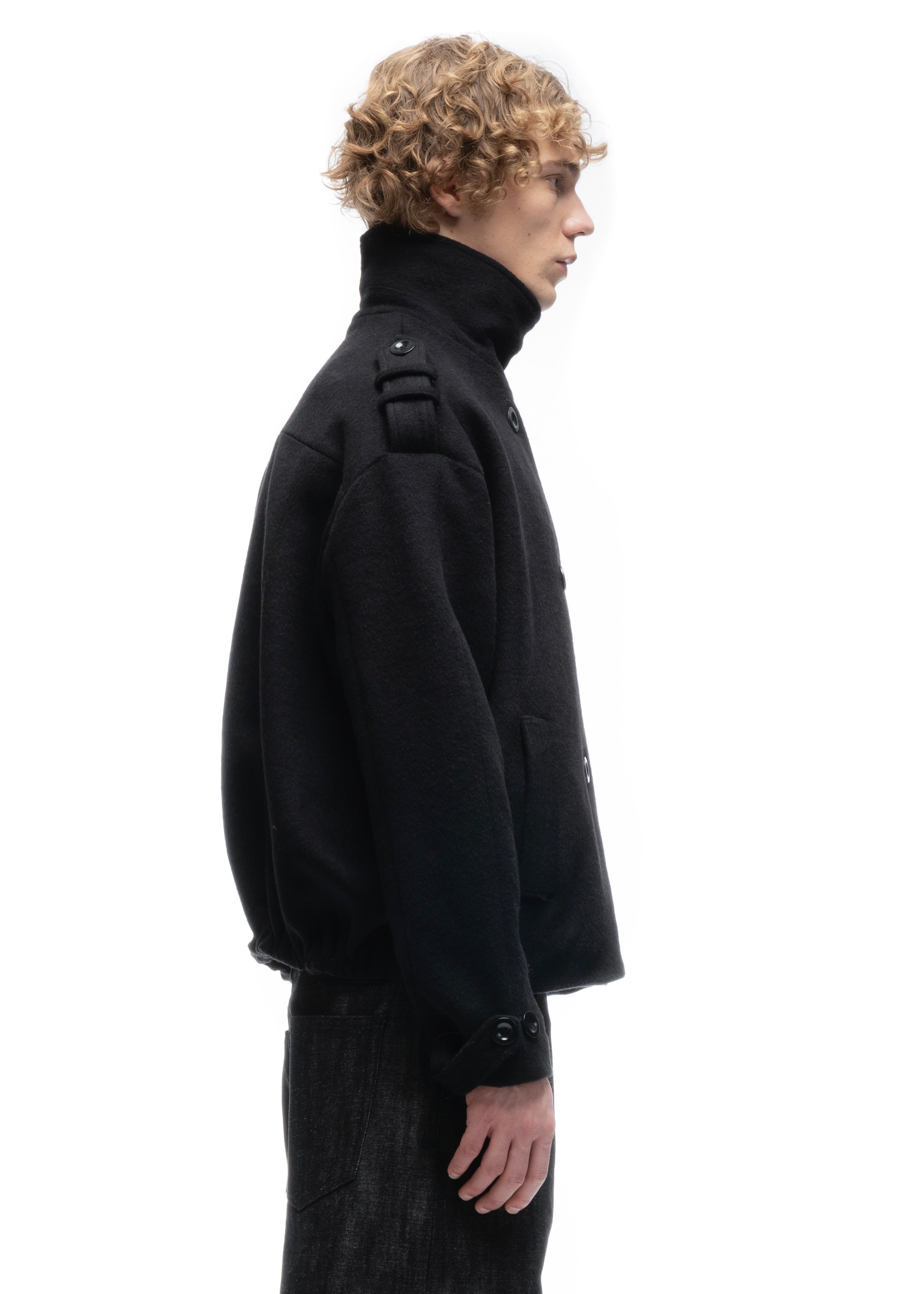BUTTON UP MARINE JACKET BLACK – NO/FAITH STUDIOS