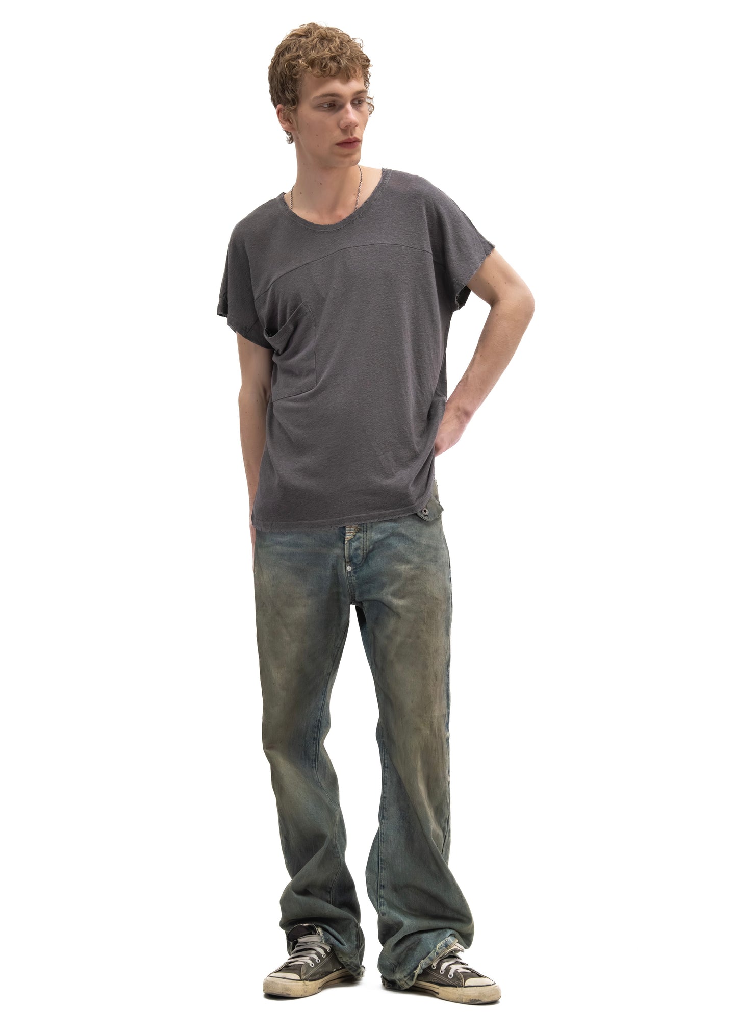 SHADOW SLEEVE T-SHIRT GREY