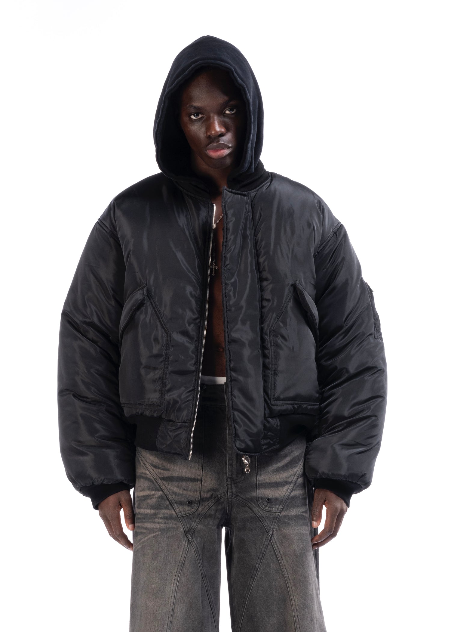 Black jacket hot sale without hood