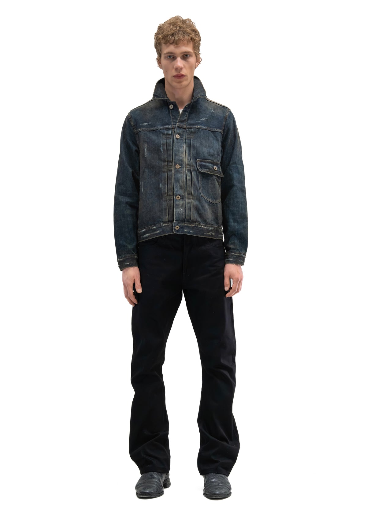 FADED BLUE DENIM TRUCKER