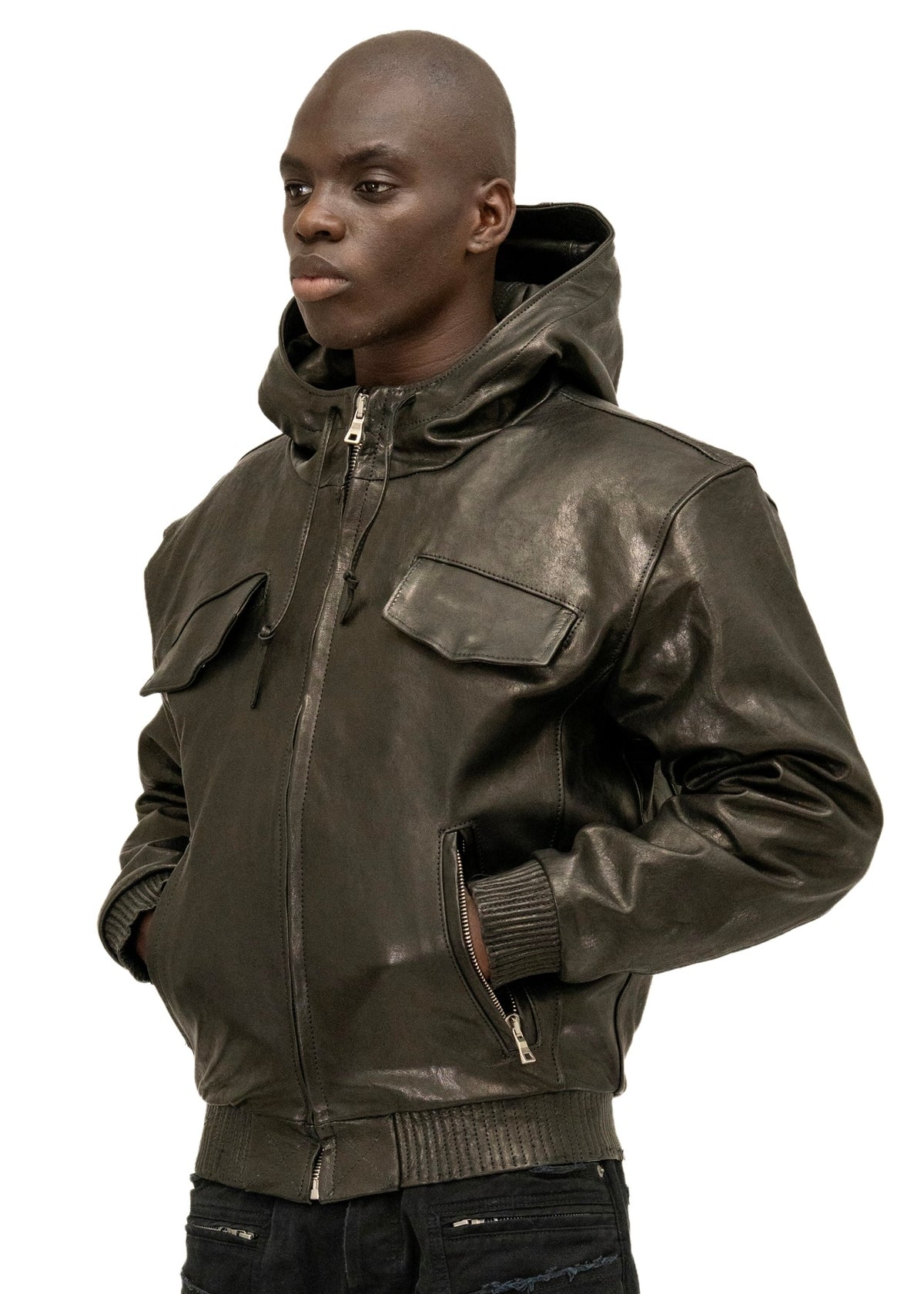 SCAR HOOD LEATHER JACKET