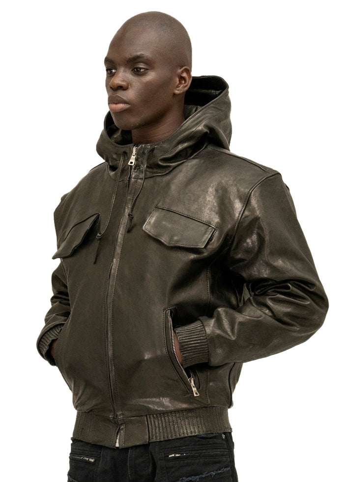 SCAR HOOD LEATHER JACKET