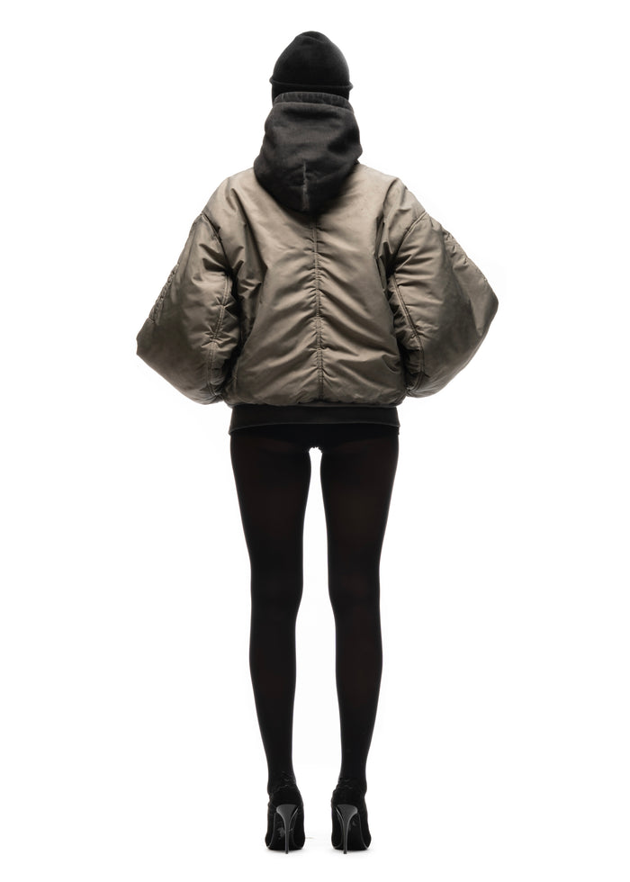 FENCING WAFFLE BOMBER JACKET USED BEIGE FEMALE