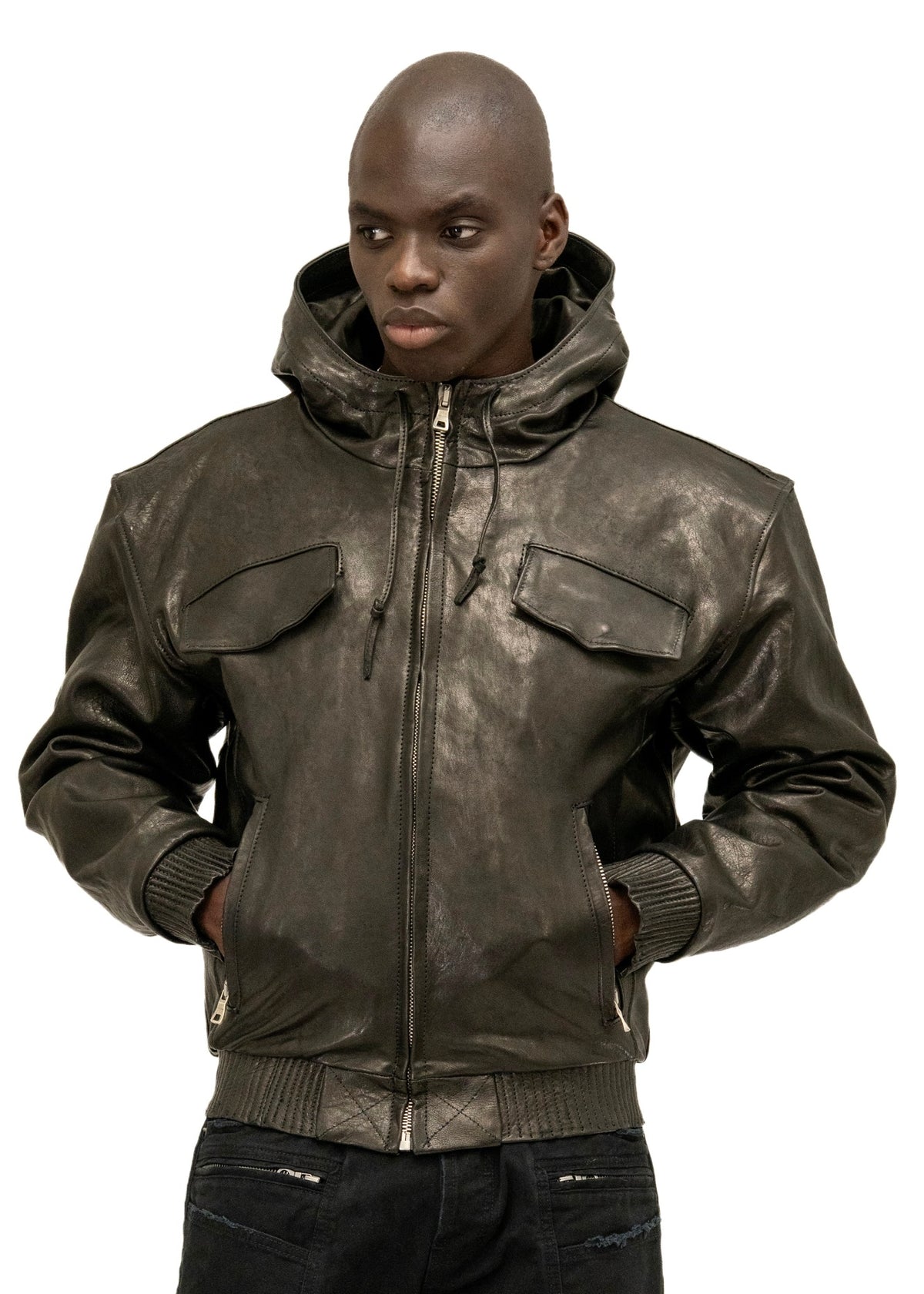 SCAR HOOD LEATHER JACKET