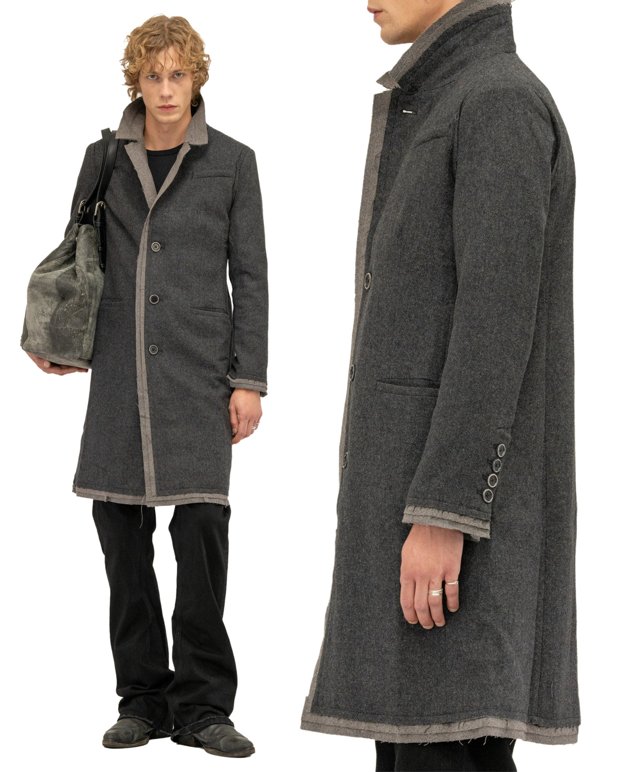 LAYERED WOOL COAT