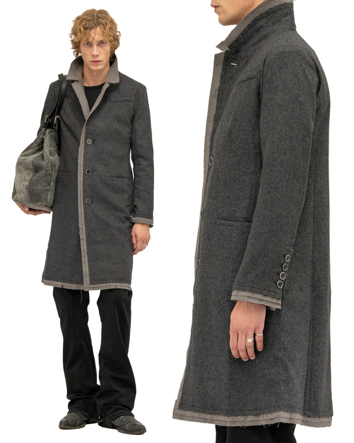 LAYERED WOOL COAT