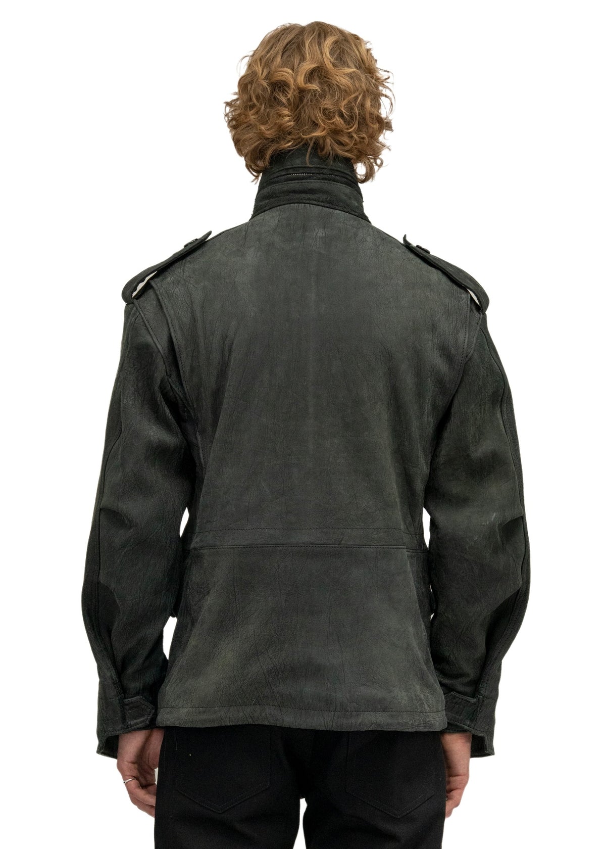 LEATHER FIELD PARKA BLACK