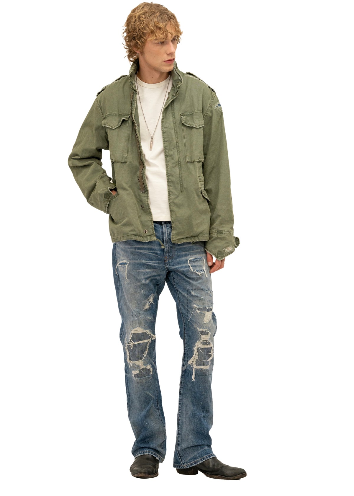 HAND REPAIRED SELVEDGE FITTED BOOTCUT DENIM