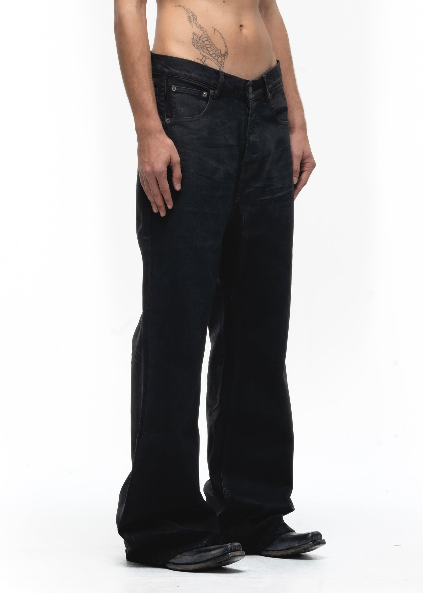 ITALY DULL BLACK BOOT CUT