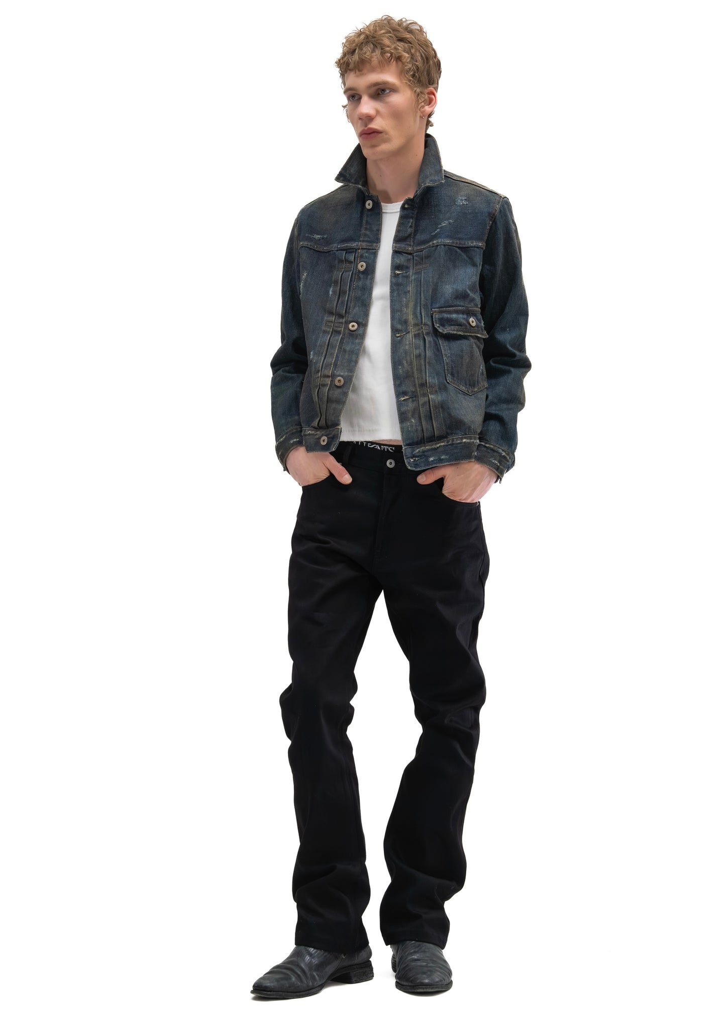 FADED BLUE DENIM TRUCKER