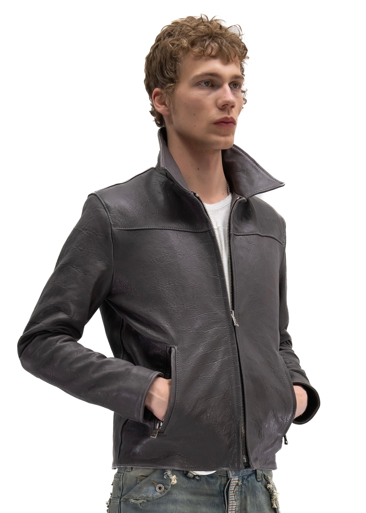 PLUM BIKER ONE CUT LEATHER JACKET