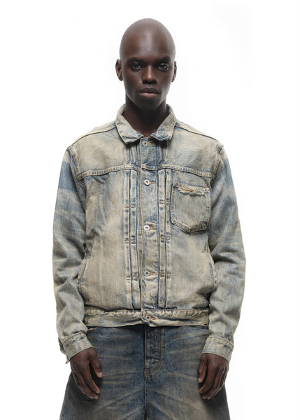 Blue Denim Bomber Jacket| COLOGNESE 1882