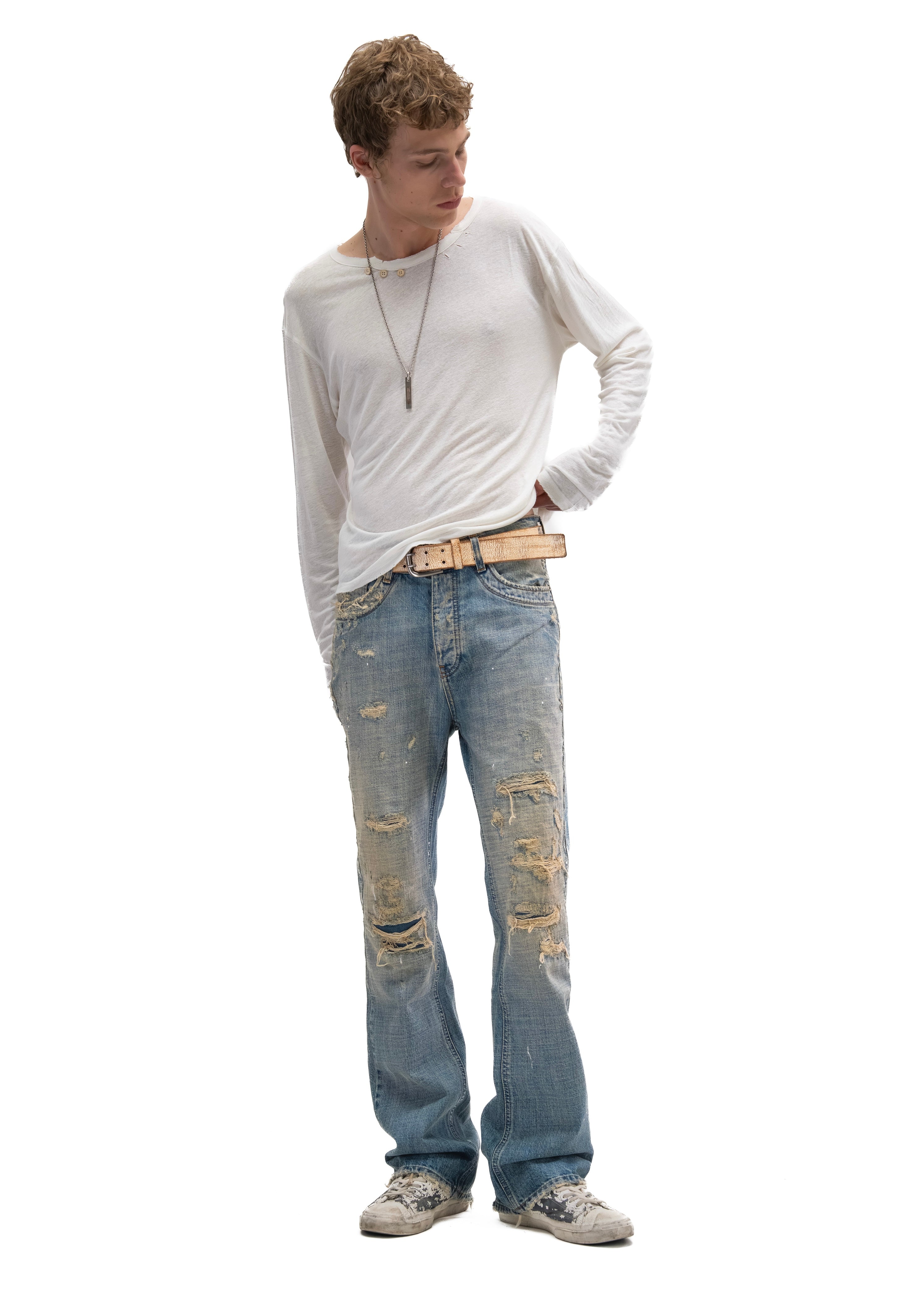 HERITAGE BUTTON-UP LONGSLEEVE WHITE – NO/FAITH STUDIOS