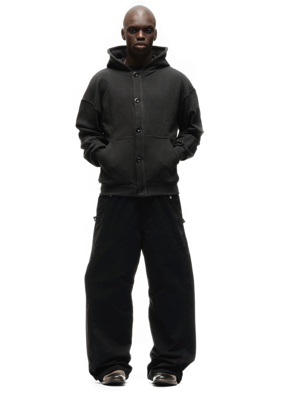 BUTTON KNIT COTTON JACKET BLACK – NO/FAITH STUDIOS