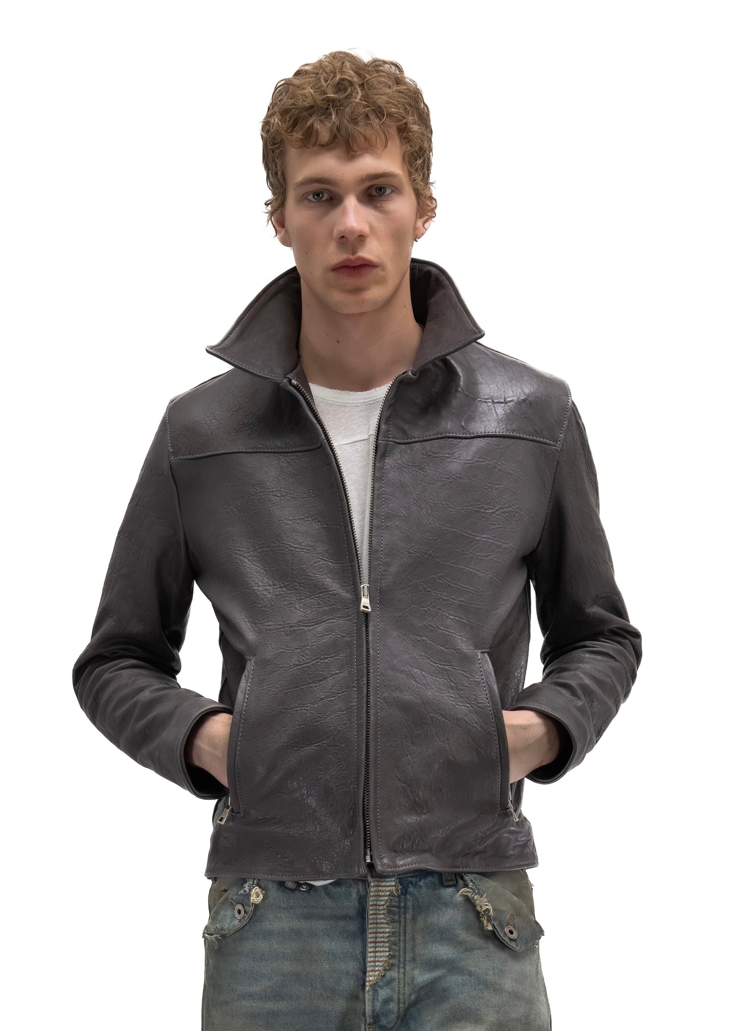 PLUM BIKER ONE CUT LEATHER JACKET