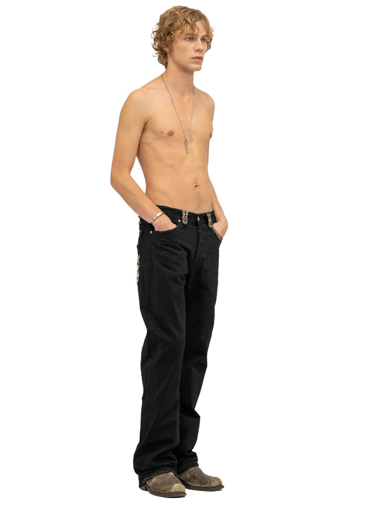 SEQUIN SELVEDGE BOOTCUT DENIM BLACK