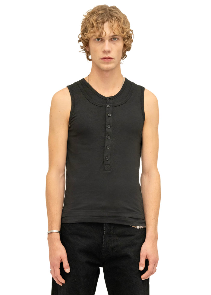 DOUBLE-LAYERED TANK TOP BLACK