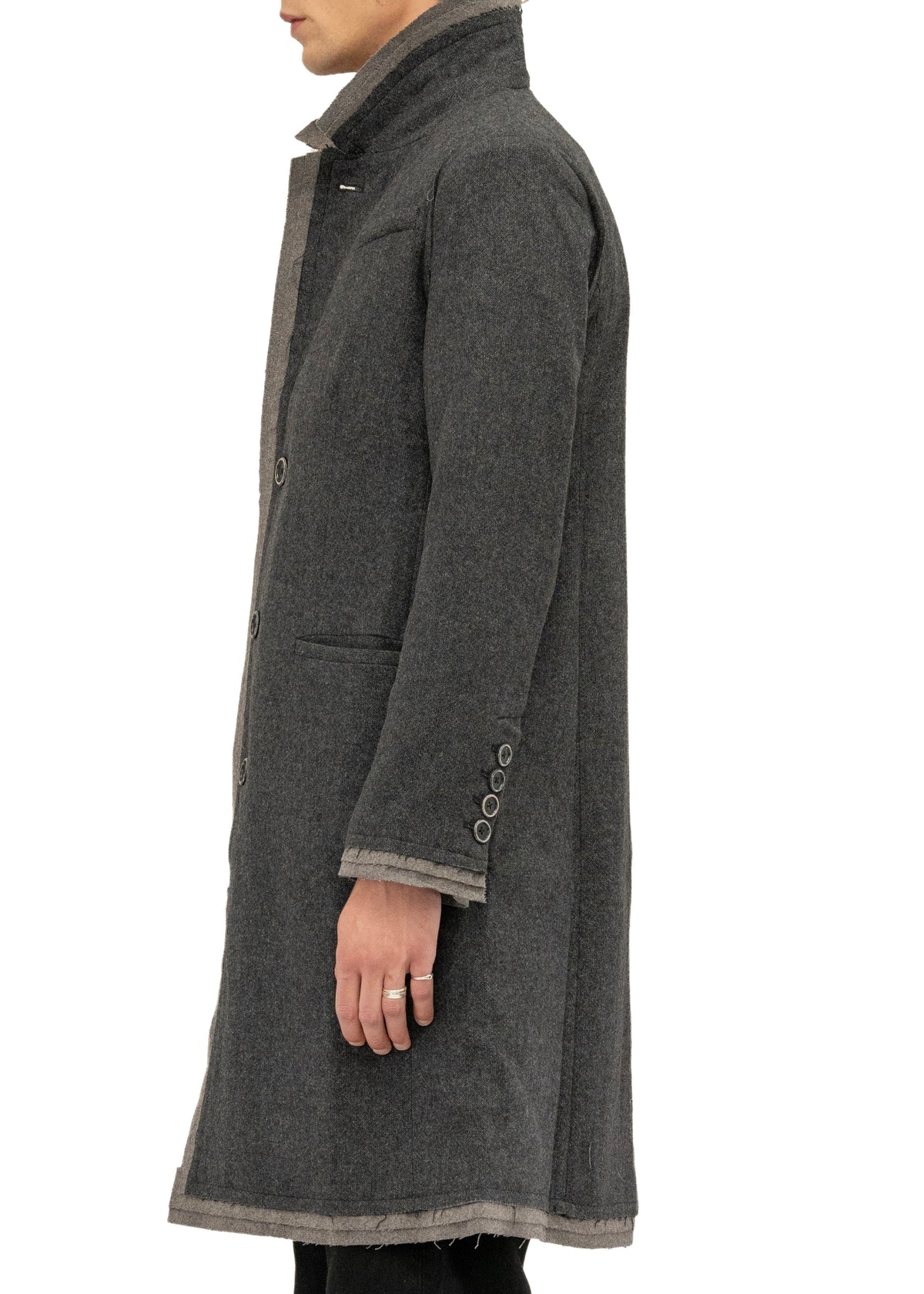 LAYERED WOOL COAT