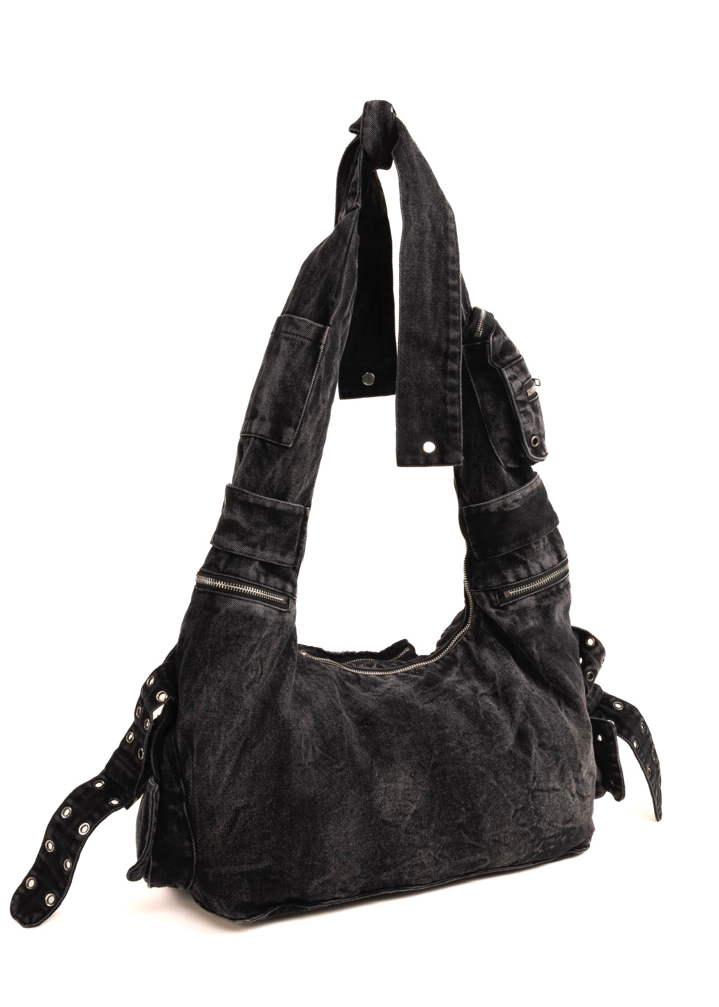 DENIM MULTIPOCKET BAG 001 BLACK