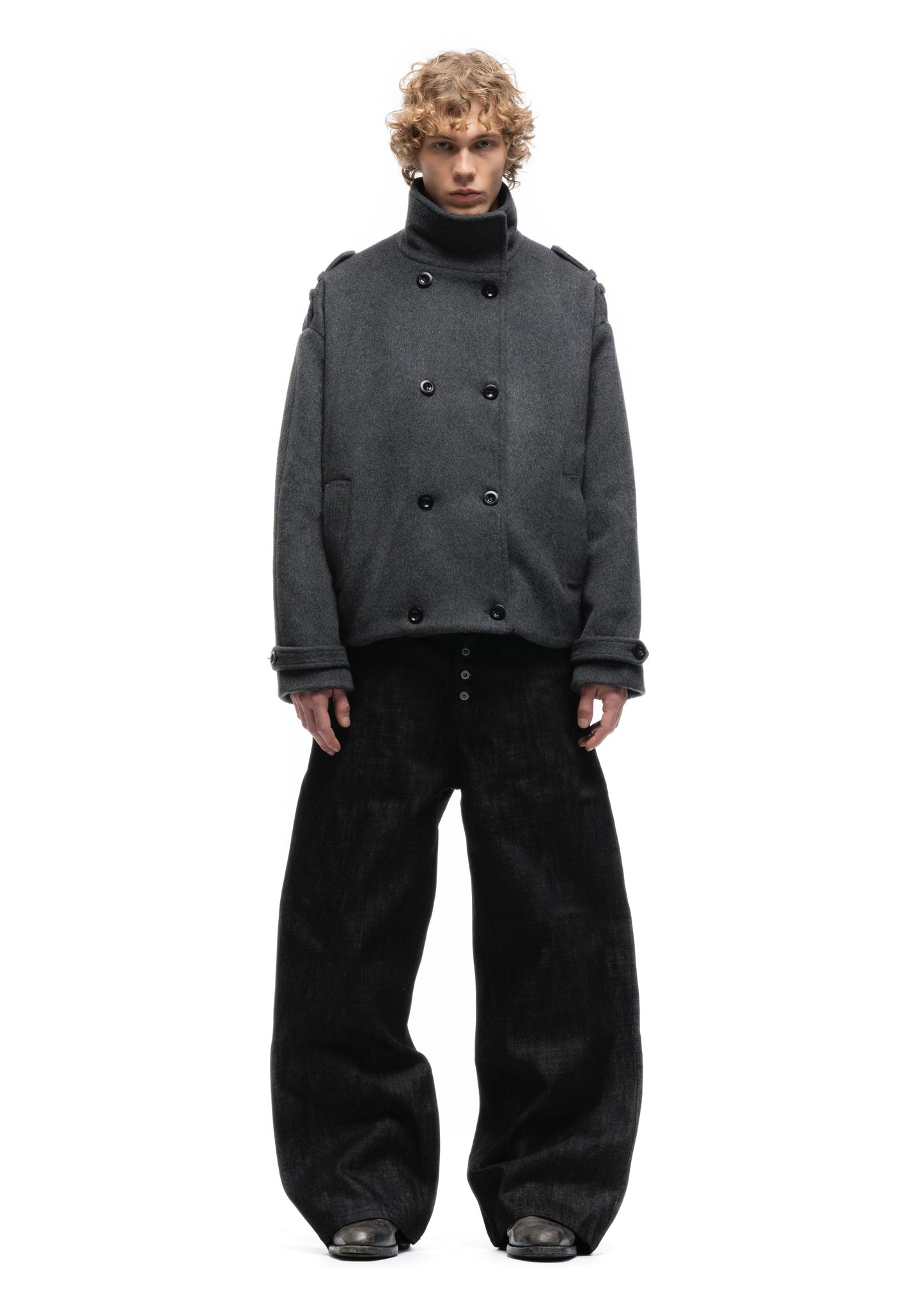 BUTTON UP MARINE JACKET GREY