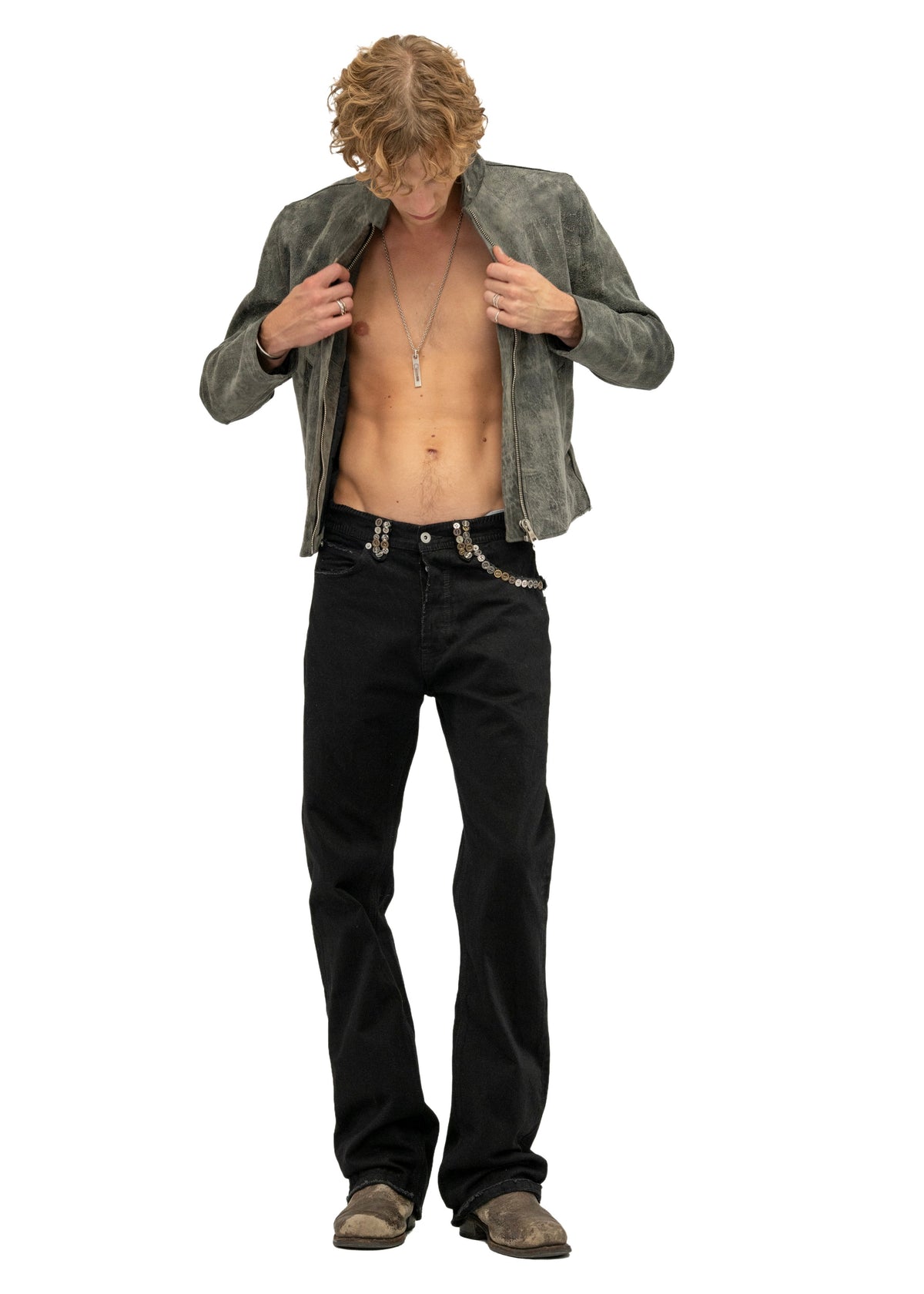 SEQUIN SELVEDGE BOOTCUT DENIM BLACK