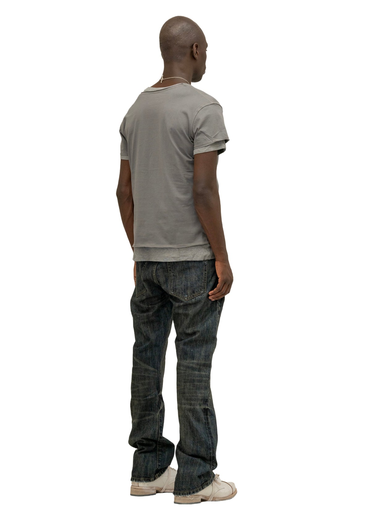 DOUBLE-LAYERED T-SHIRT GREY