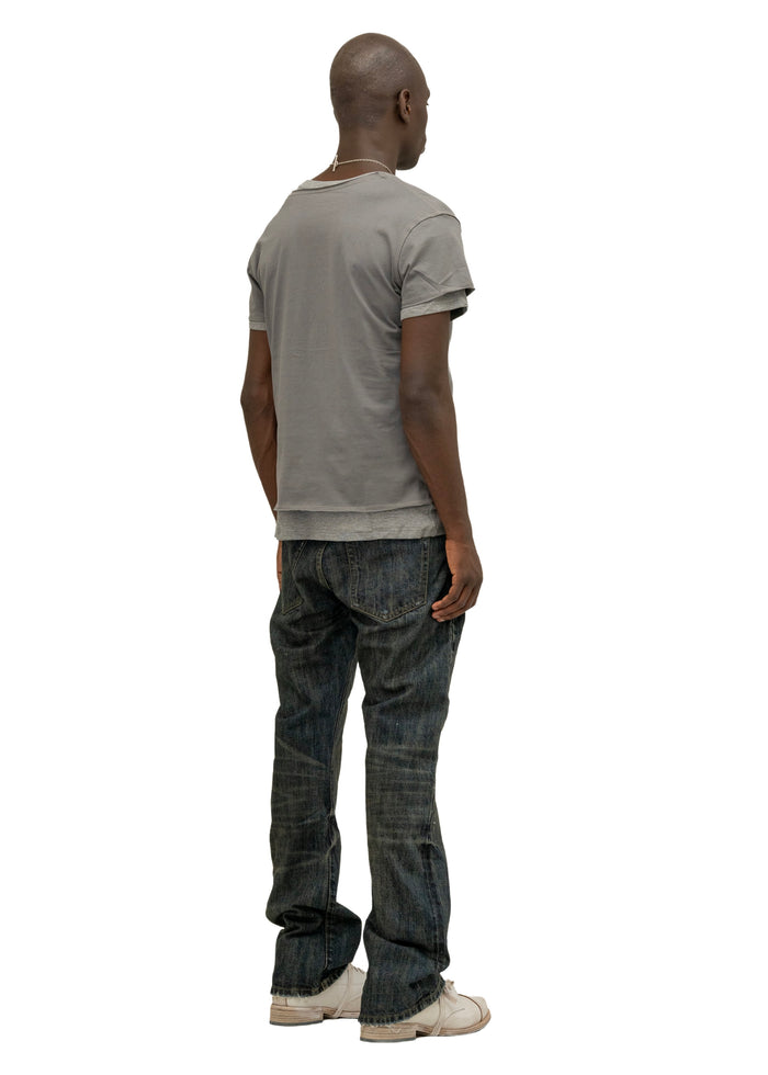 DOUBLE-LAYERED T-SHIRT GREY