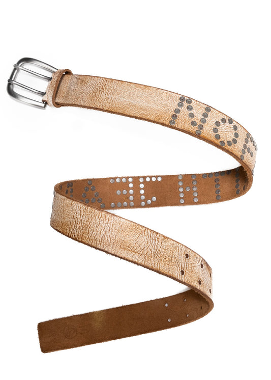 NO FAITH STUDDED BELT WHITE USED