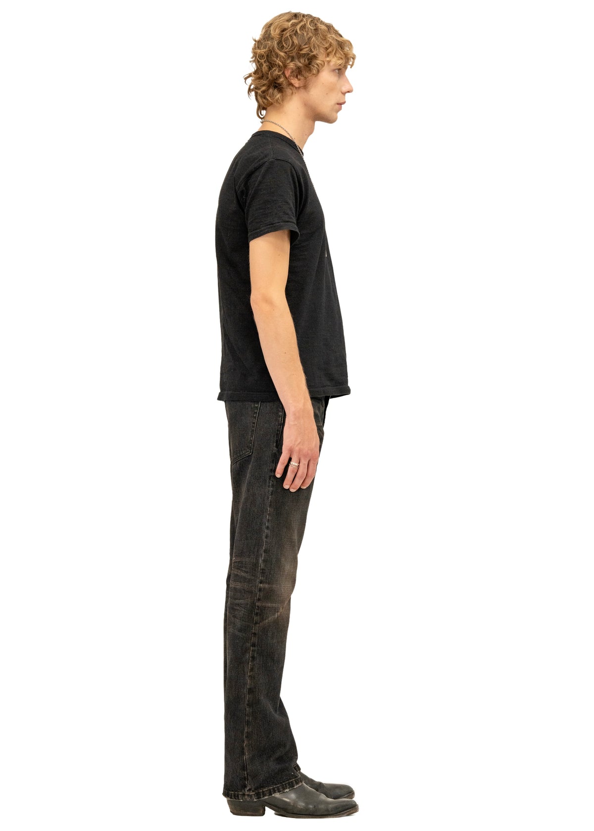WASHED BLACK SELVEDGE BOOTCUT DENIM