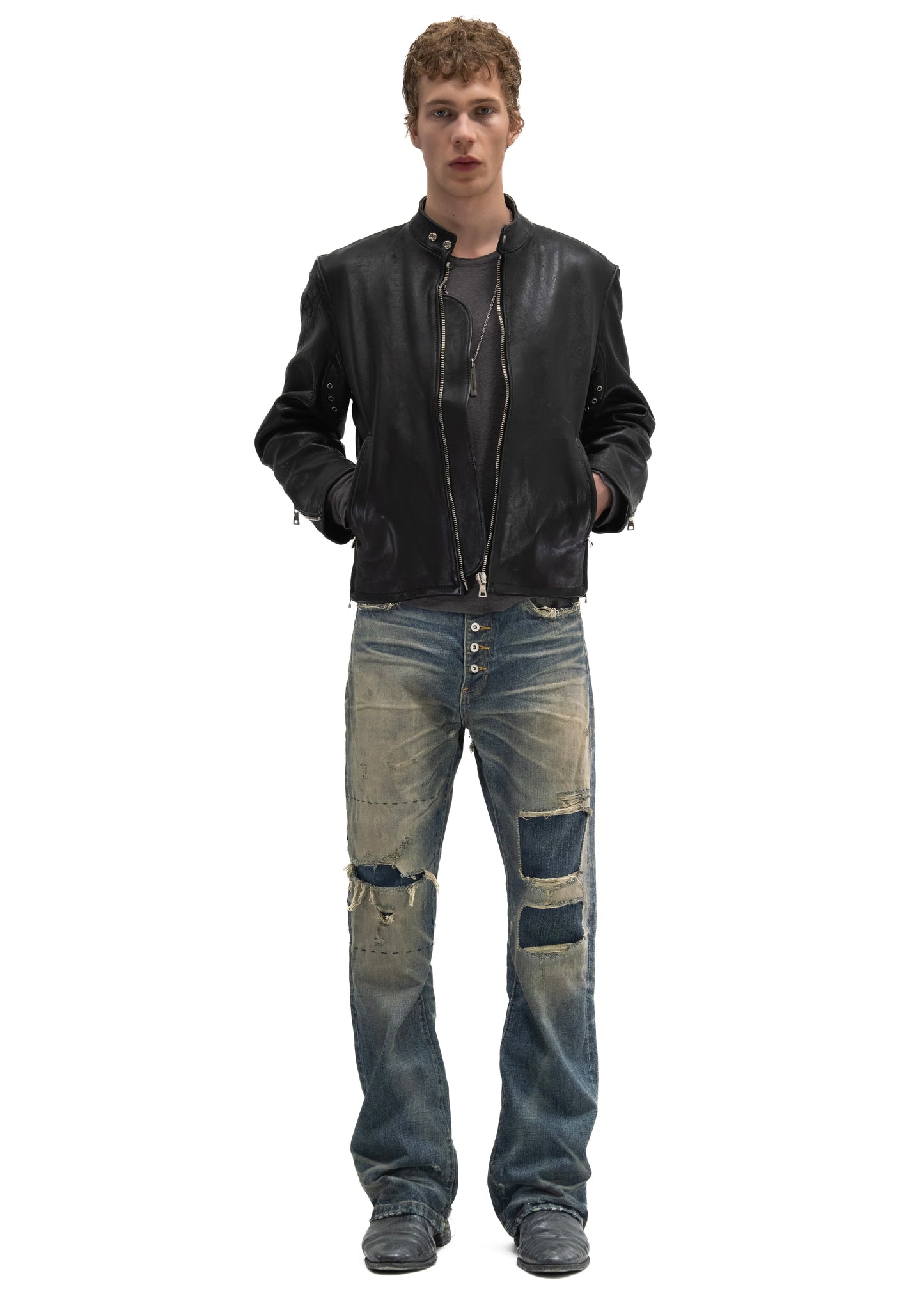 RACER ONE CUT LEATHER JACKET