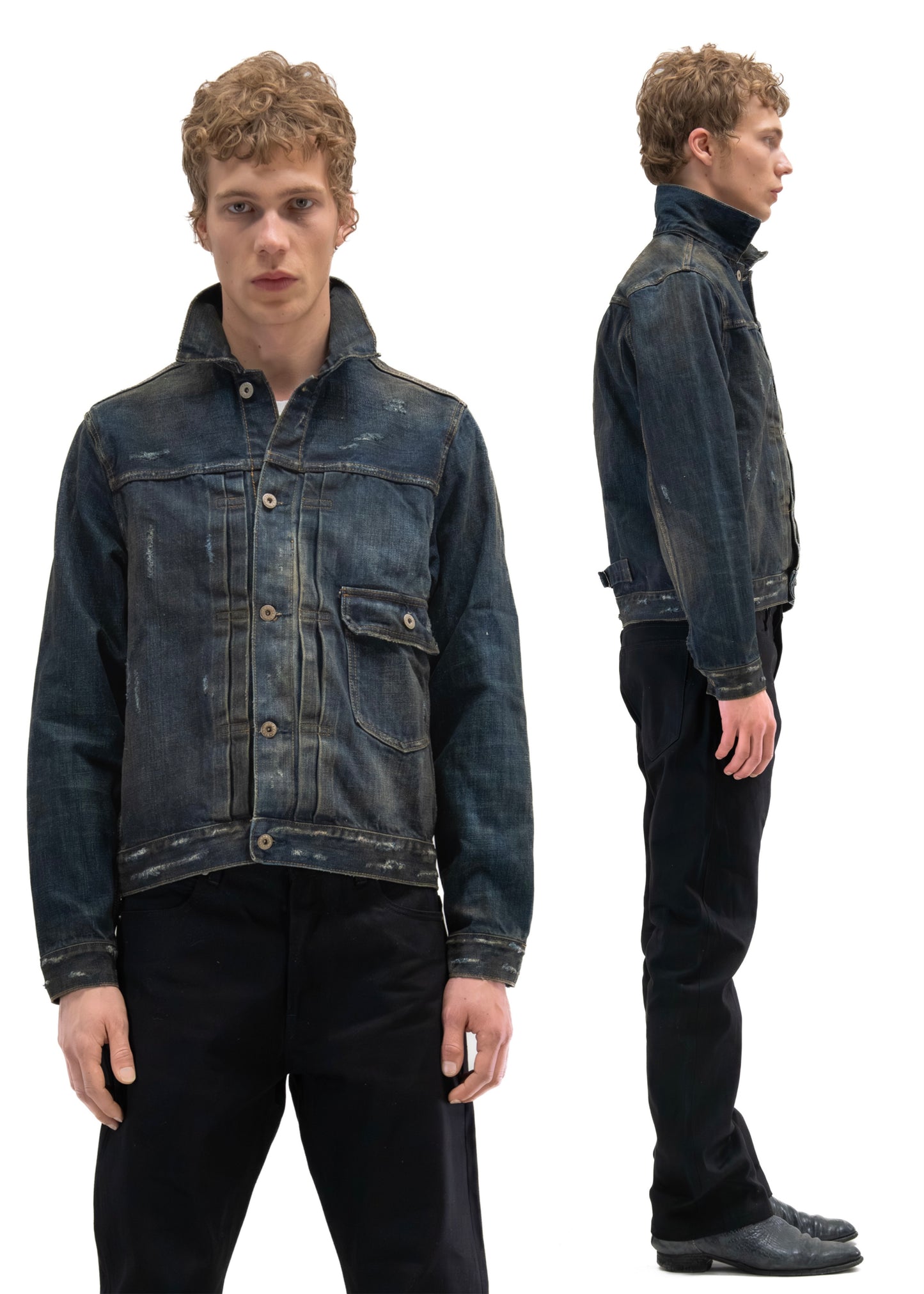 FADED BLUE DENIM TRUCKER