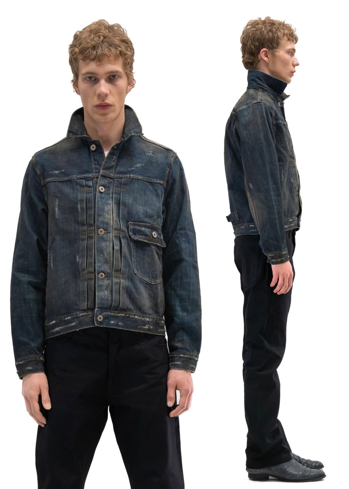 FADED BLUE DENIM TRUCKER