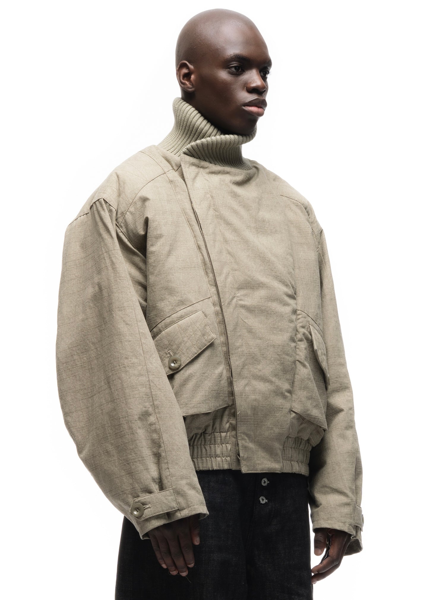 JAPANESE FLIGHT PADDED BOMBER JACKET CONCRETE BEIGE