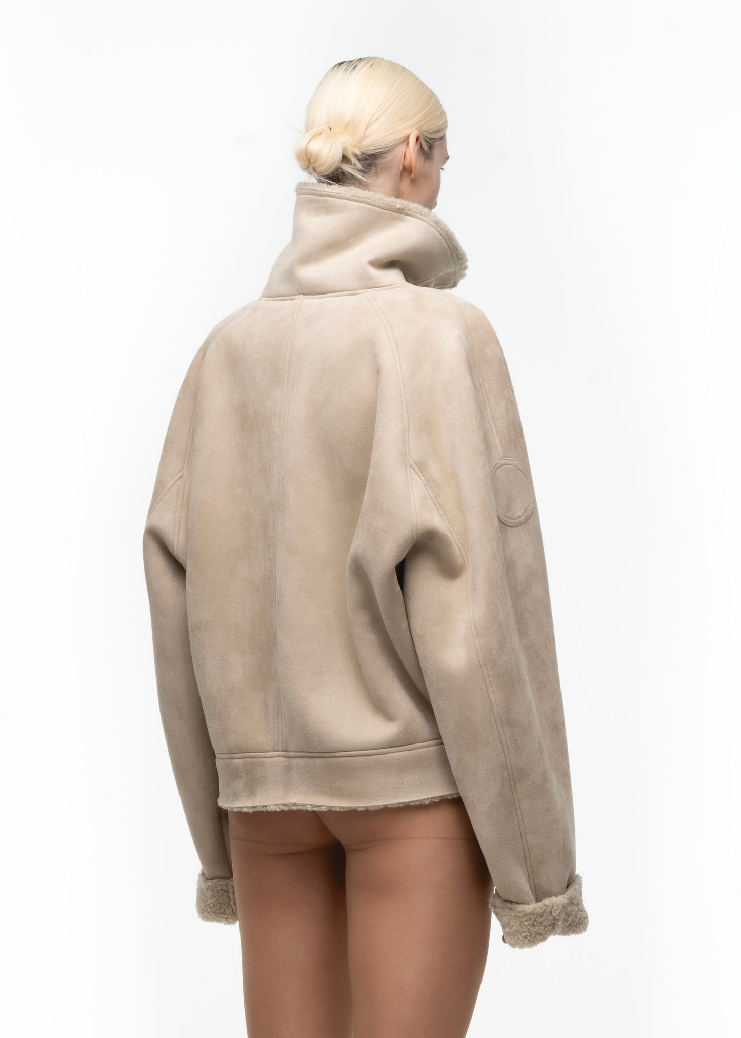 HEAVY FLIGHT SHEARLING JACKET BEIGE WOMEN'S CUT