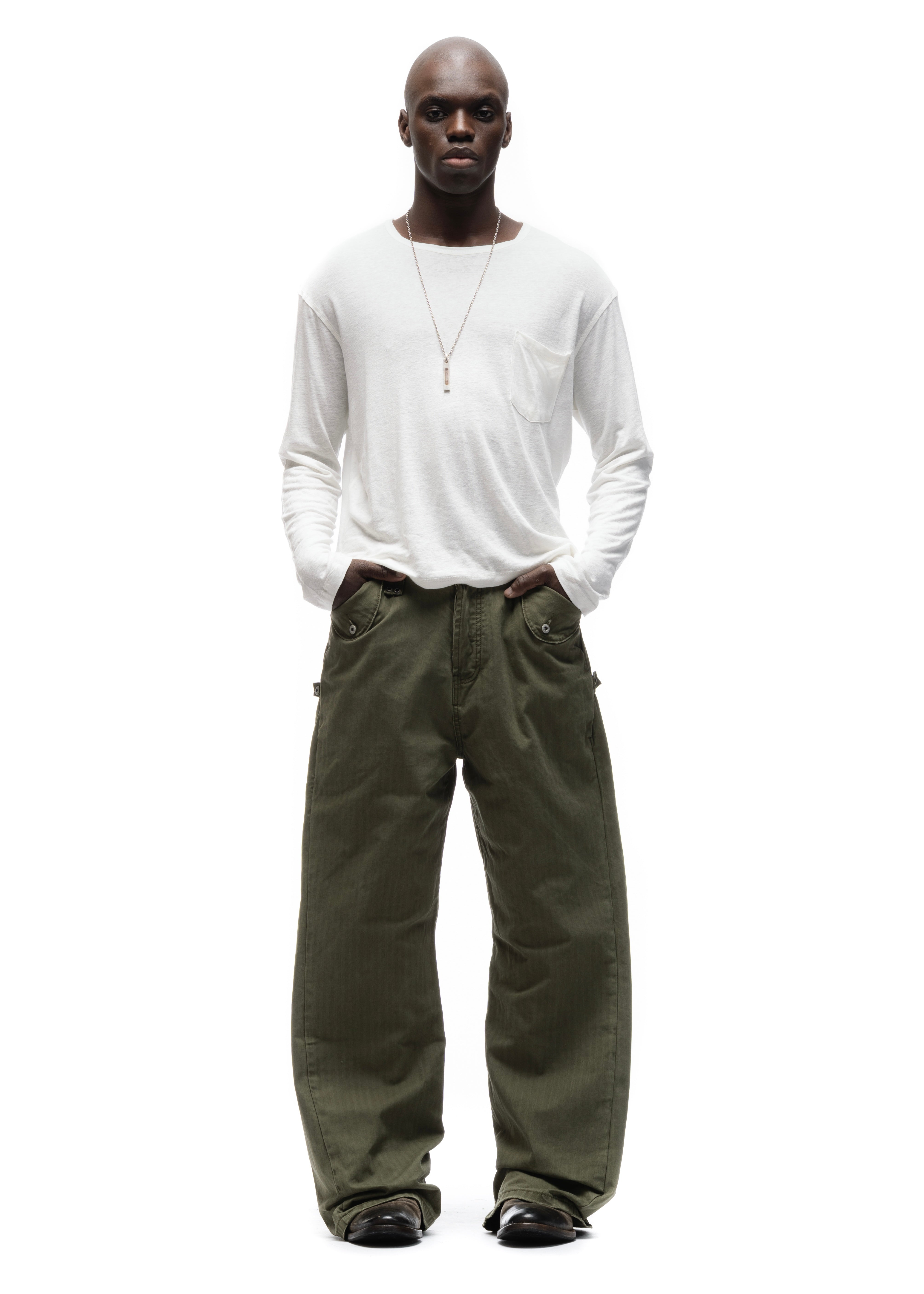 HERRINGBONE CUT KHAKI – NO/FAITH STUDIOS