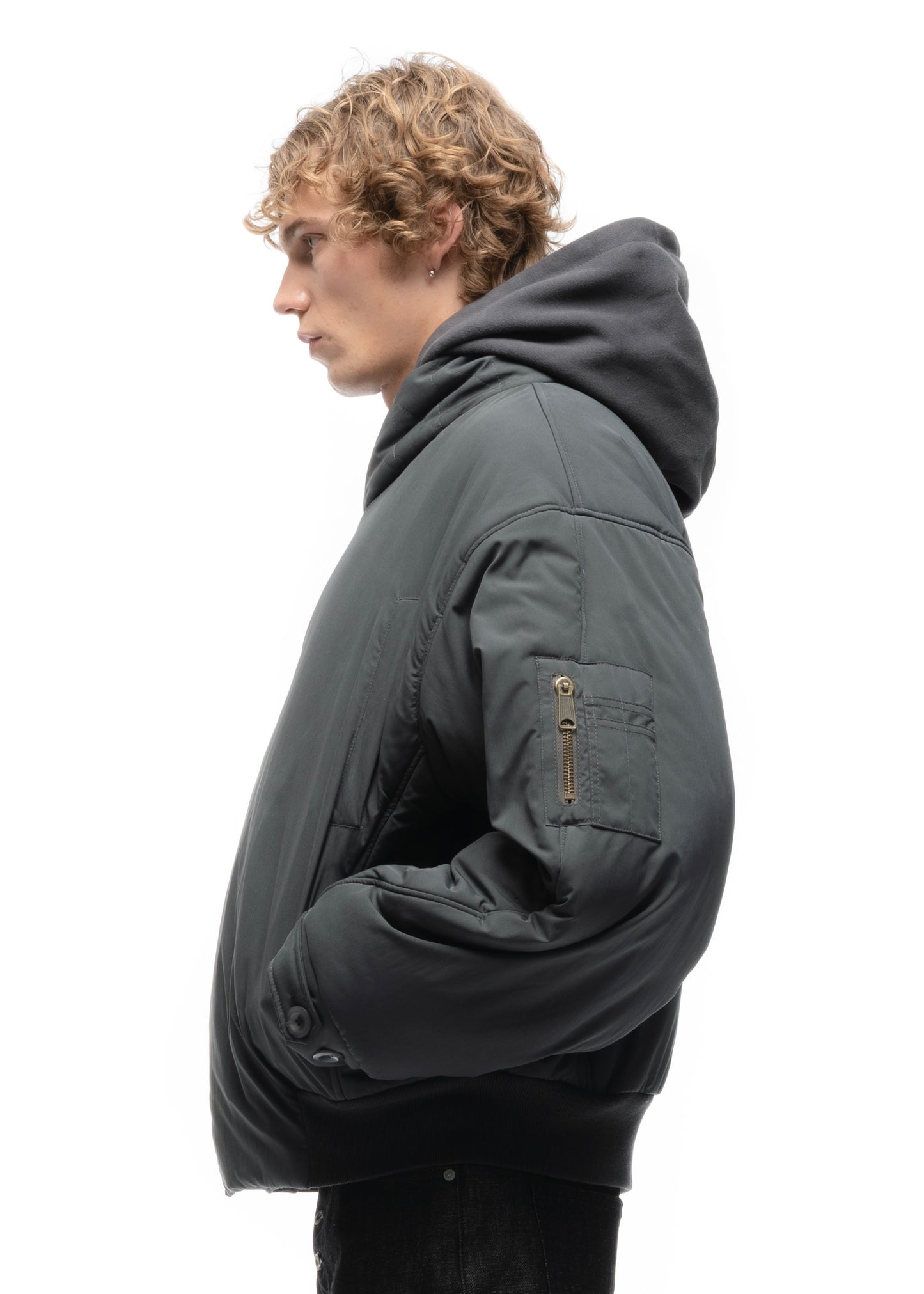 FENCING WAFFLE BOMBER JACKET COLD GREY