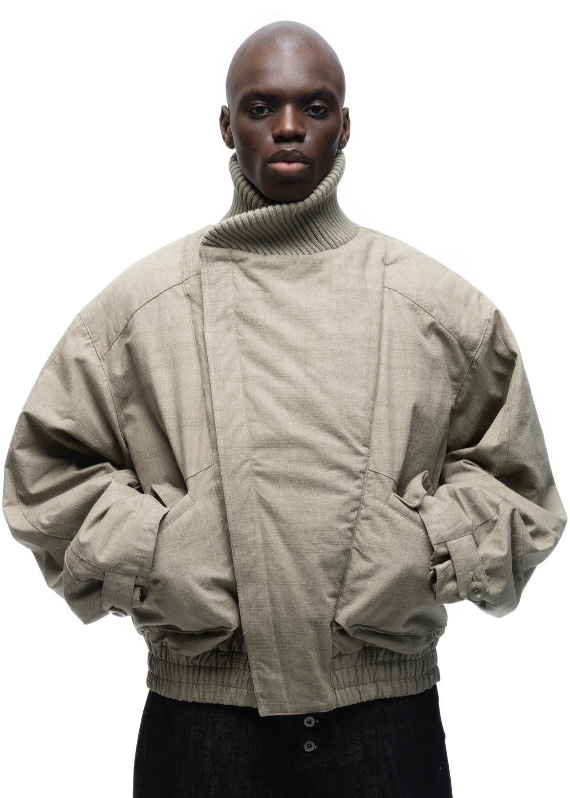 JAPANESE FLIGHT PADDED BOMBER JACKET CONCRETE BEIGE – NO/FAITH STUDIOS