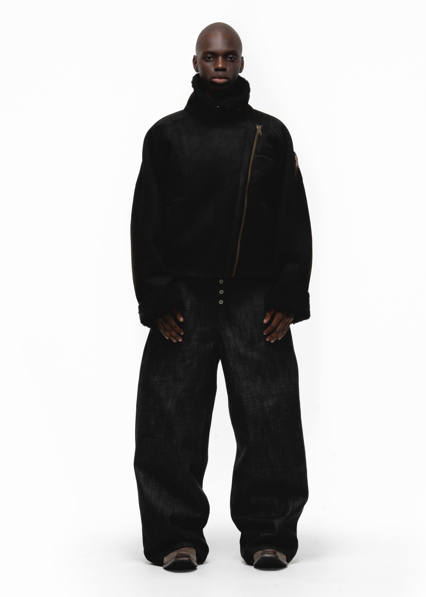 HEAVY FLIGHT SHEARLING JACKET BLACK