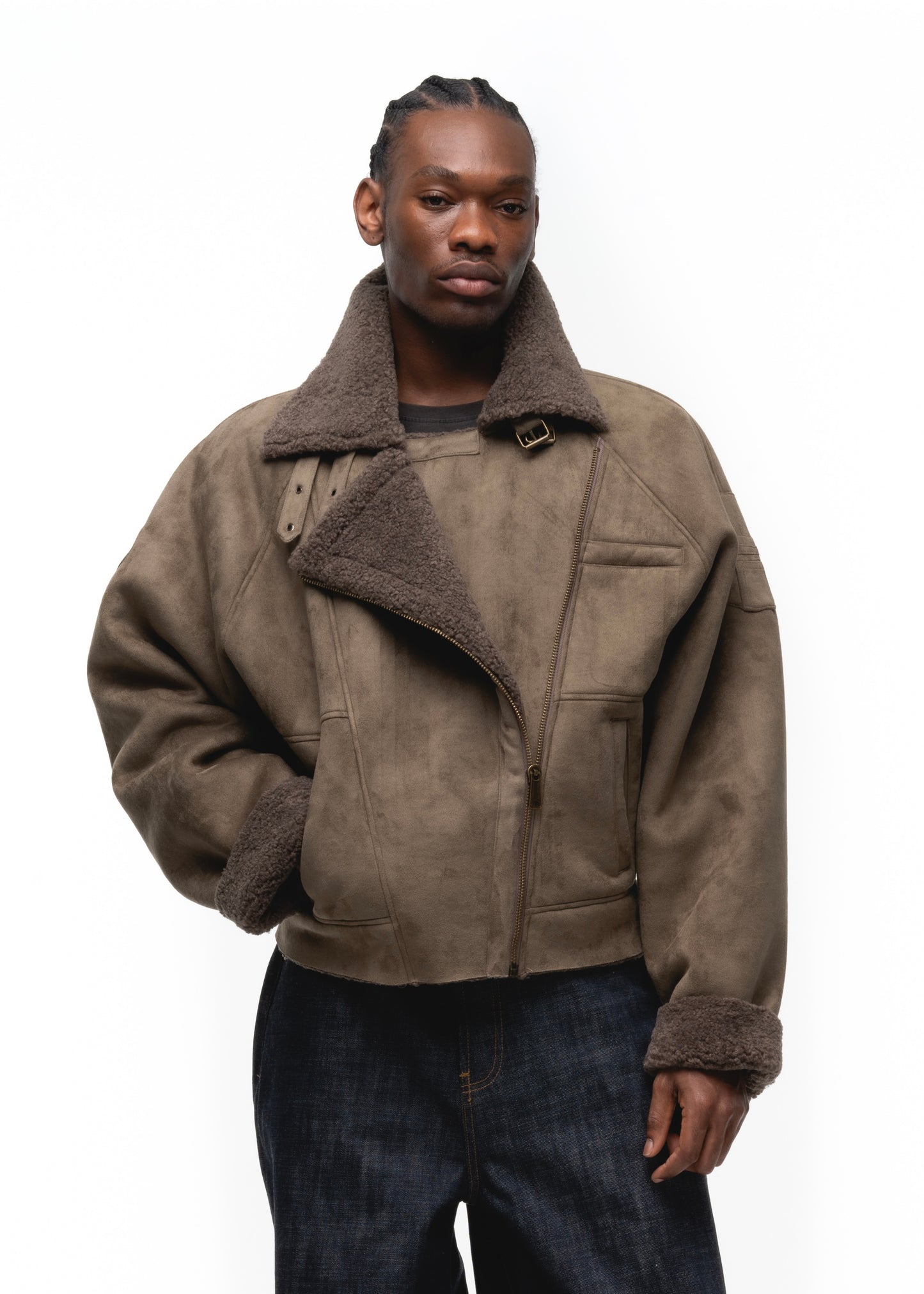 HEAVY FLIGHT SHEARLING JACKET OLIVE