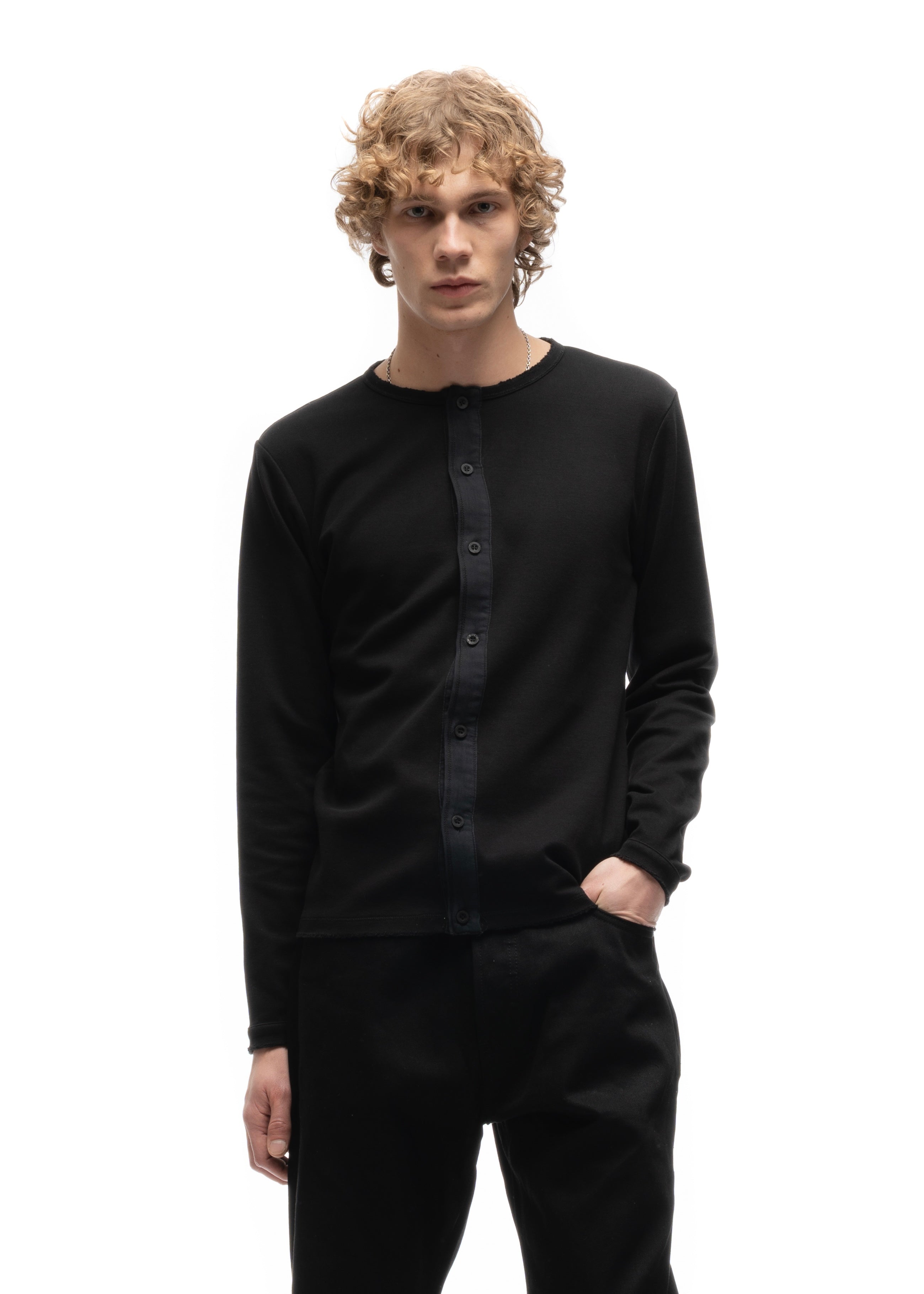 JAPANESE BUTTON-UP CARDIGAN BLACK – NO/FAITH STUDIOS