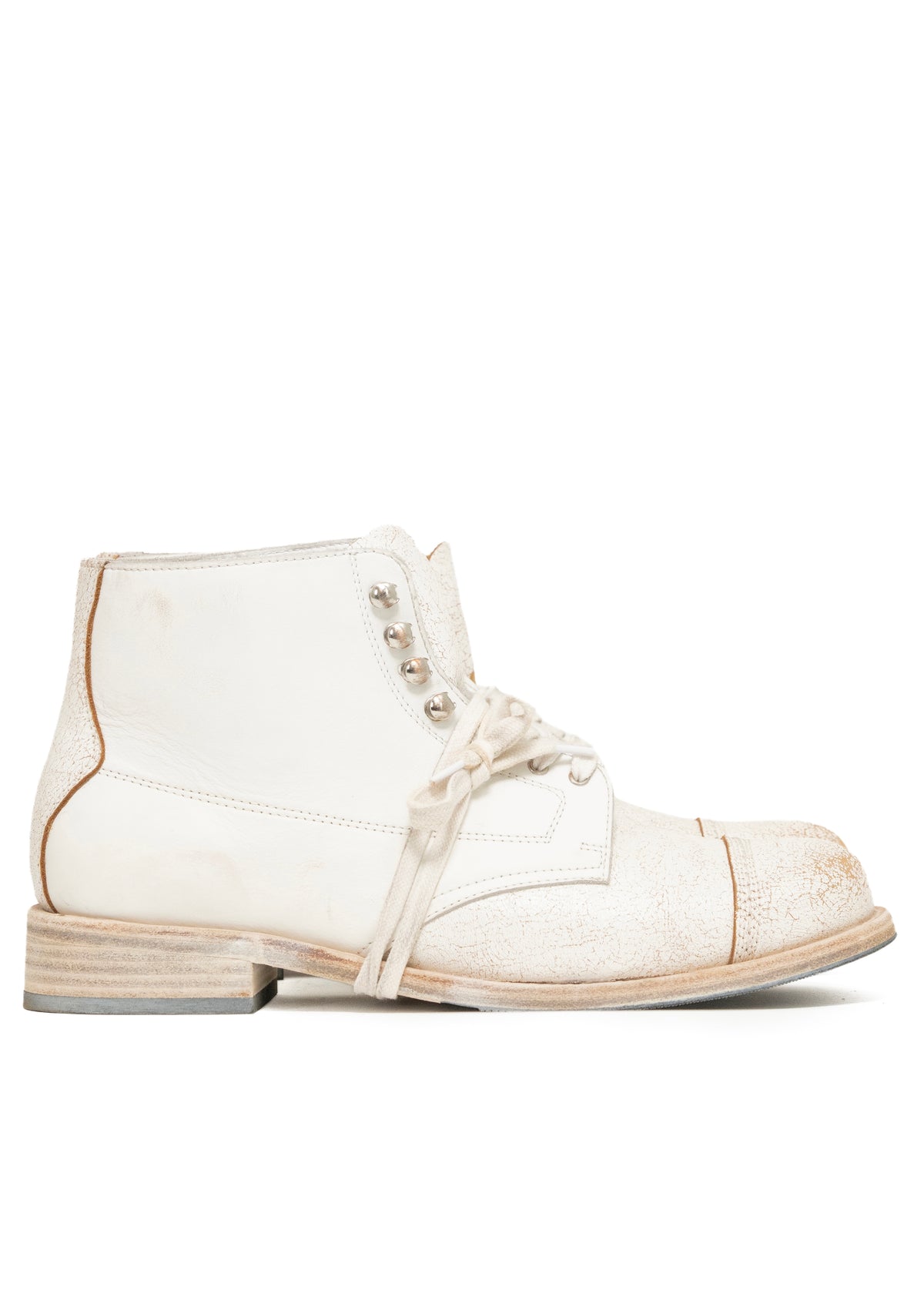 UTILITY BOOTS CRACKED WHITE