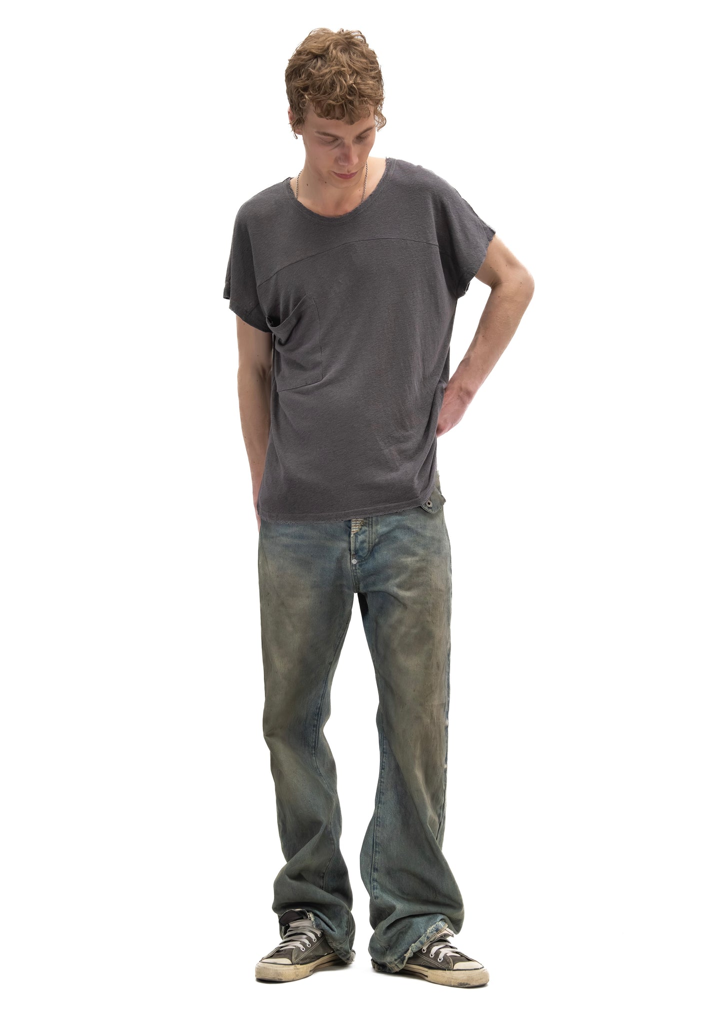SHADOW SLEEVE T-SHIRT GREY
