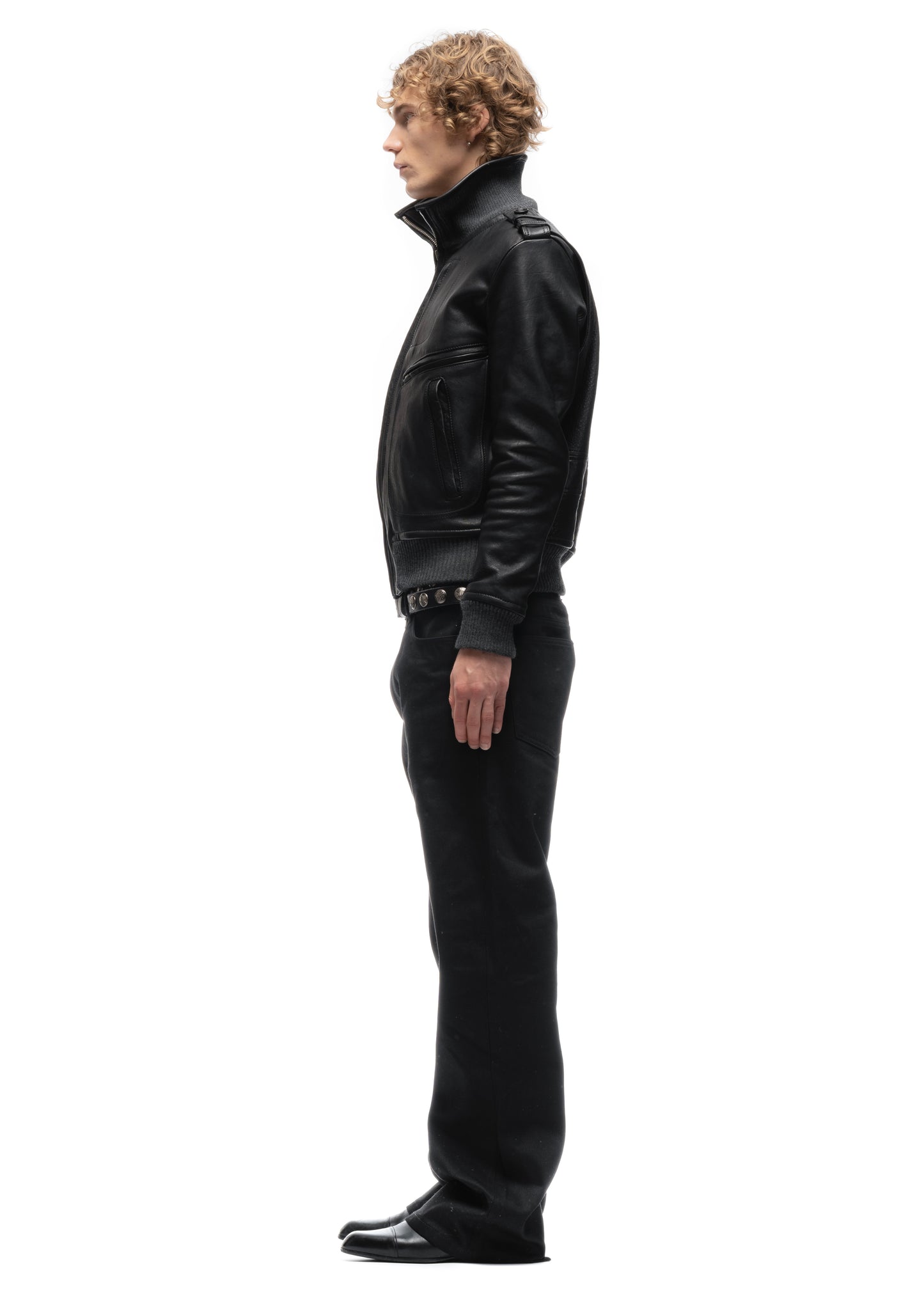 SHADOW OPERATOR LEATHER JACKET BLACK