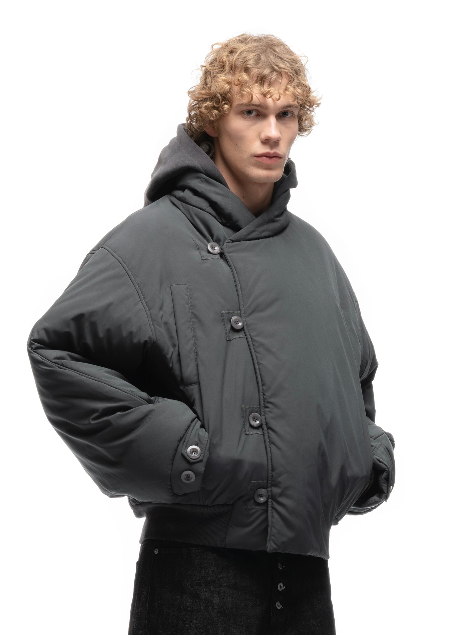 FENCING WAFFLE BOMBER JACKET COLD GREY