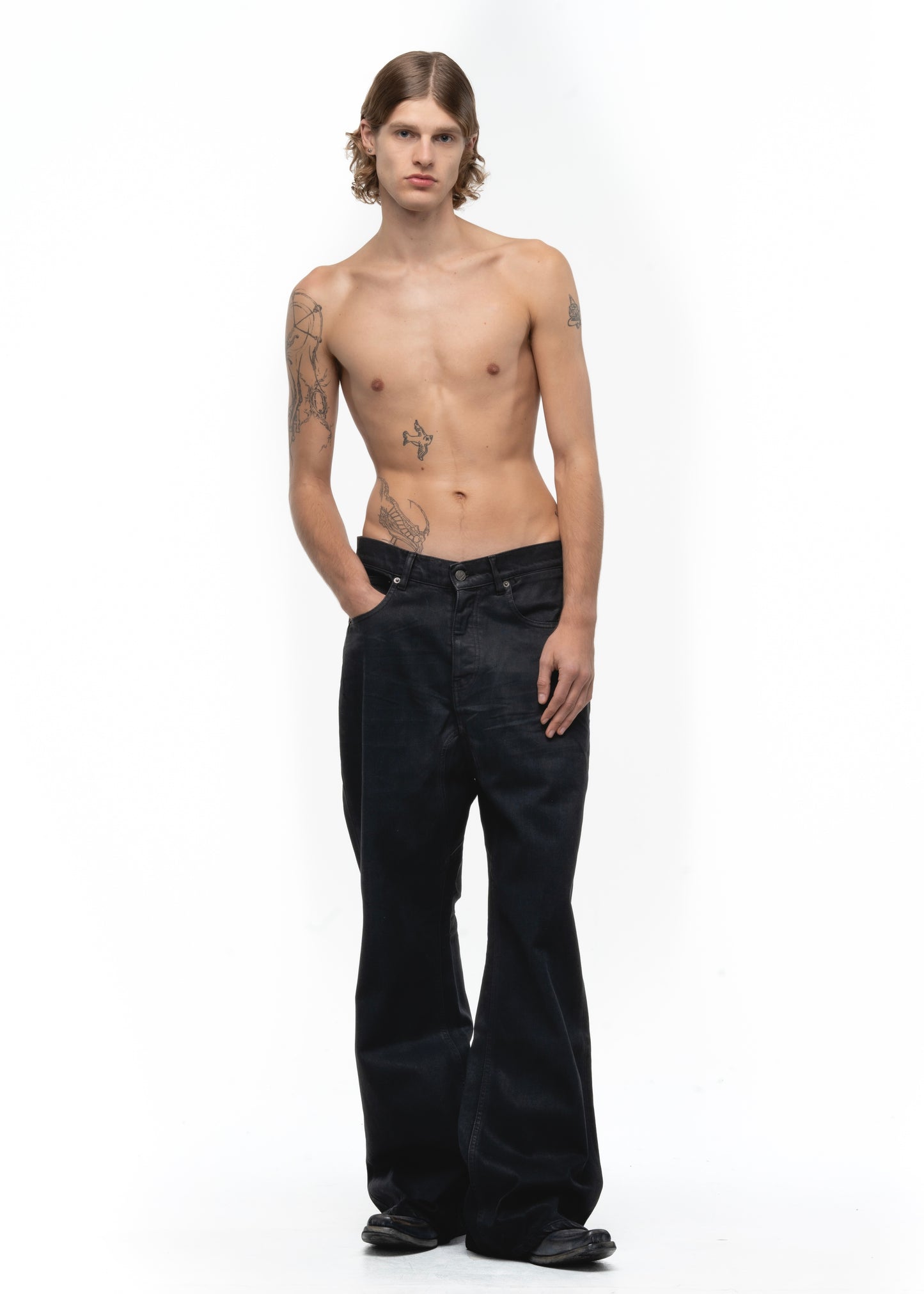 ITALY DULL BLACK BOOT CUT