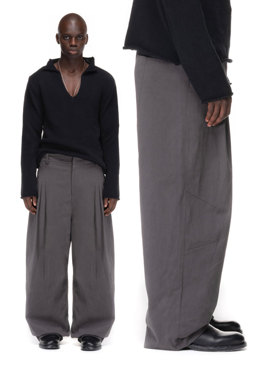 NFS PLEATED SUIT PANTS GREY
