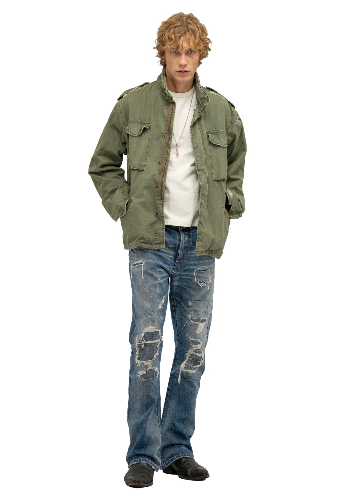 HAND REPAIRED SELVEDGE FITTED BOOTCUT DENIM
