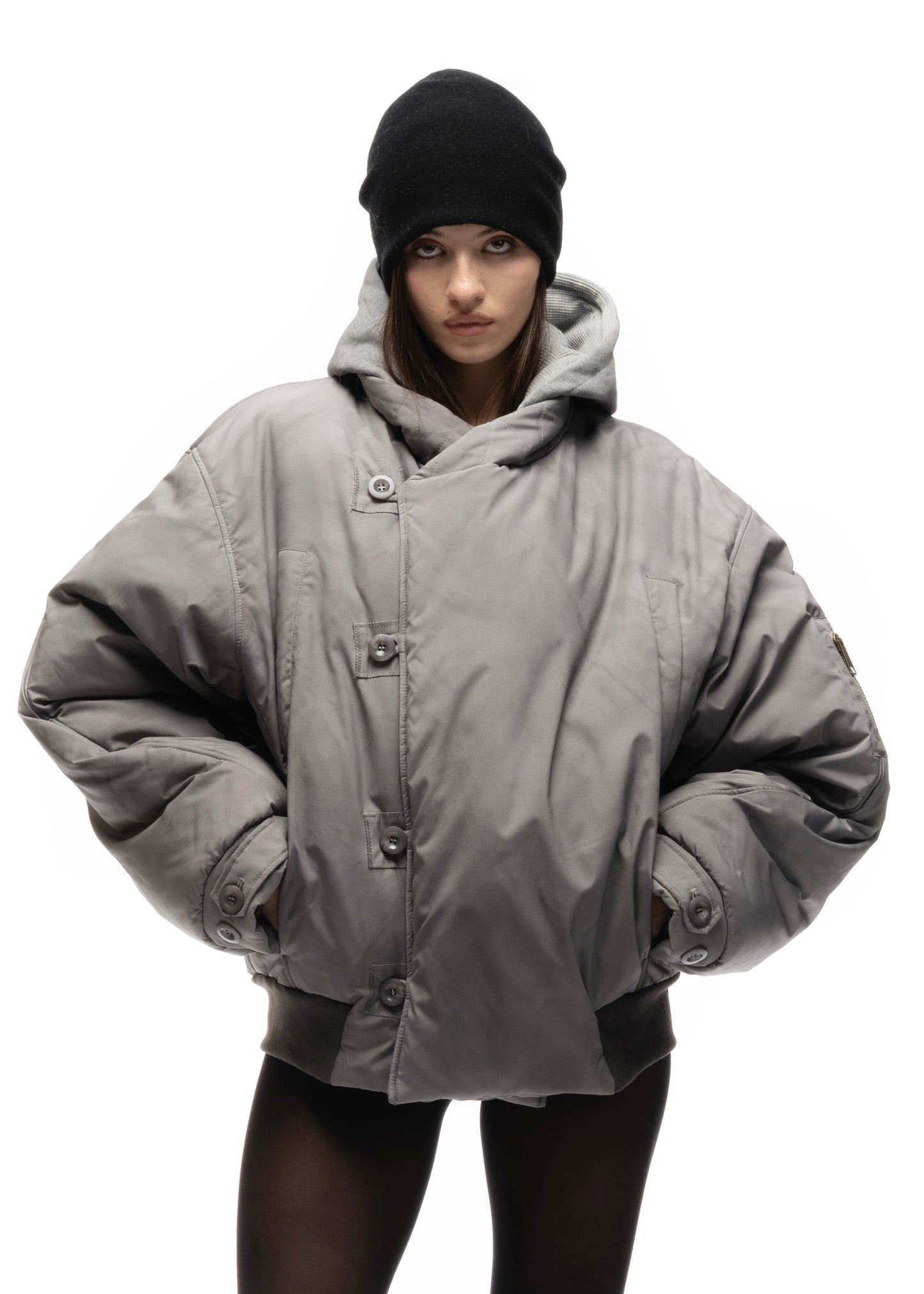 FENCING WAFFLE BOMBER JACKET GREY FEMALE